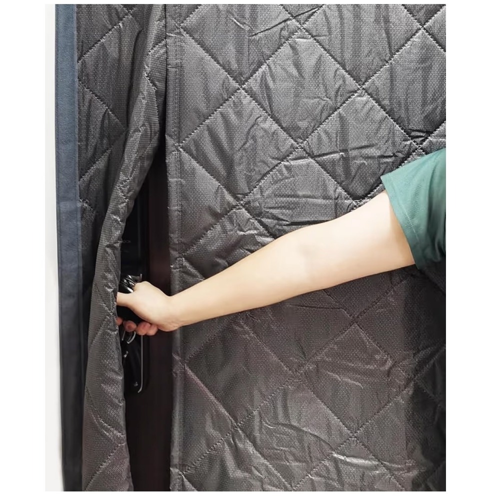 Wohomzy Thermal Insulated Door‎ Curtain 73x84 Gray Diamond Quilted No Magnetic - Picture 5 of 12